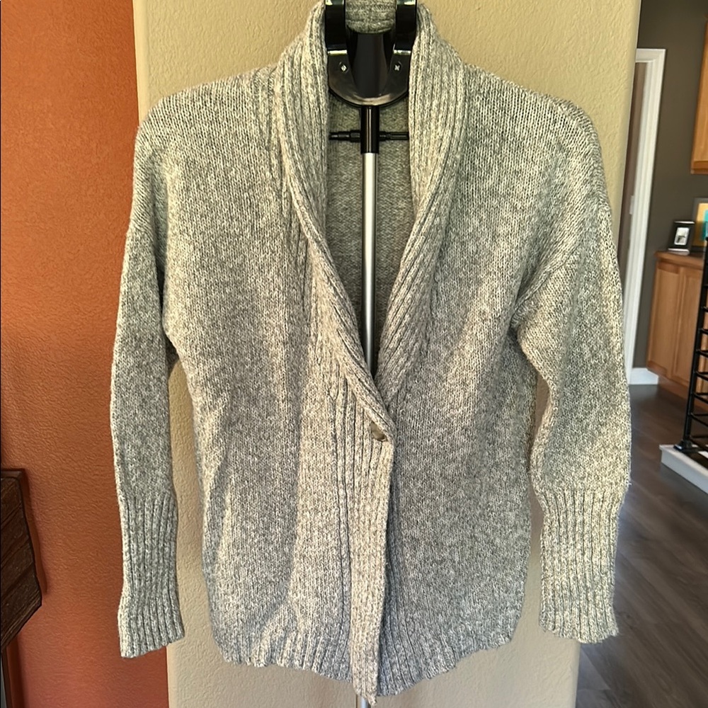 Eddie Bauer Gray Shawl Collar Cardigan